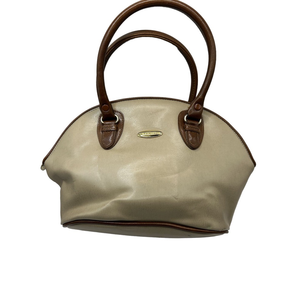 Liz Claiborne Handbag Tan with Brown Trim - Vintage